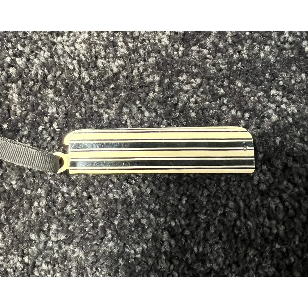 Vintage‎ Folding Pocket Comb Black & Beige Striped Travel Hair Grooming